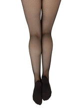 Lade das Bild in den Galerie-Viewer, Professionellen Fishnet-Tights, ein Klassiker für Bühnen-, Theater- und Showdance. Fußsohle mit Stoff unterlegt. Netzstrumpfhose Capezio schwarz
