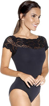 Lade das Bild in den Galerie-Viewer,  SoDanca-Trikot mit Spitze. Elegantes Design für Ballett, Modern, Contemporary, Yoga, Pilates und div. Fitnessaktivitäten, sowie für Flamenco, Standard etc.
